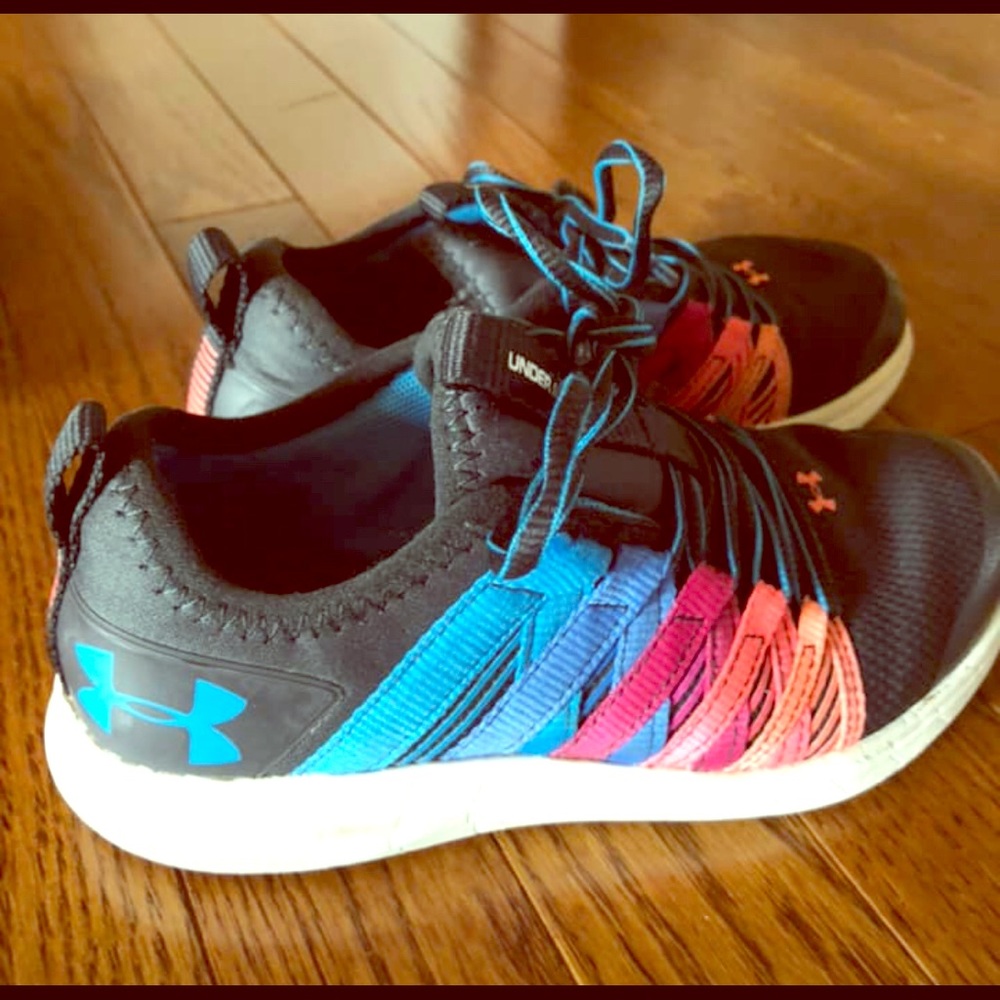 Little girls Under Armour shoes.